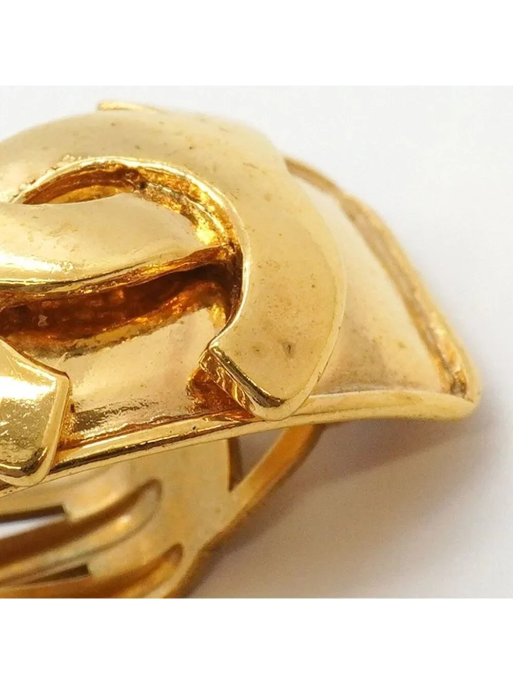 Chanel Earrings Vintage CC Logo Gold Plated